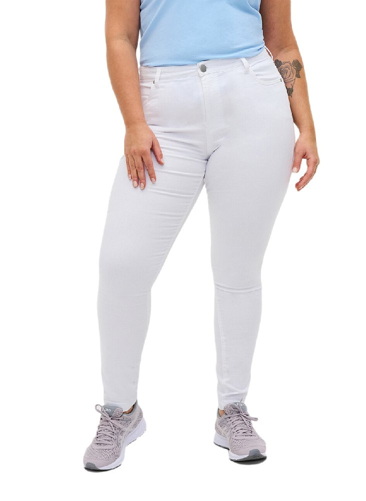 ZIZZI AMY BIAŁE JEANSY ZWĘŻANE N78 568AW ZIZZI AMY BIAŁE JEANSY ZWĘŻANE N78 568AW
