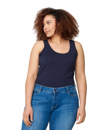 ZIZZI GRANATOWY TOP NA RAMIĄCZKACH 010B