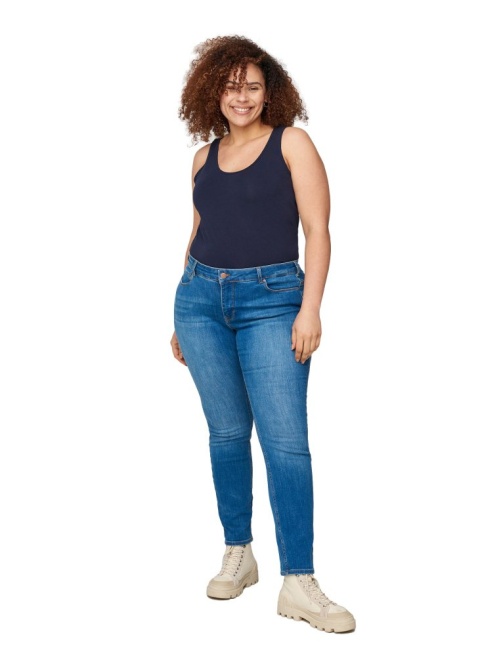 ZIZZI GRANATOWY TOP NA RAMIĄCZKACH 010B