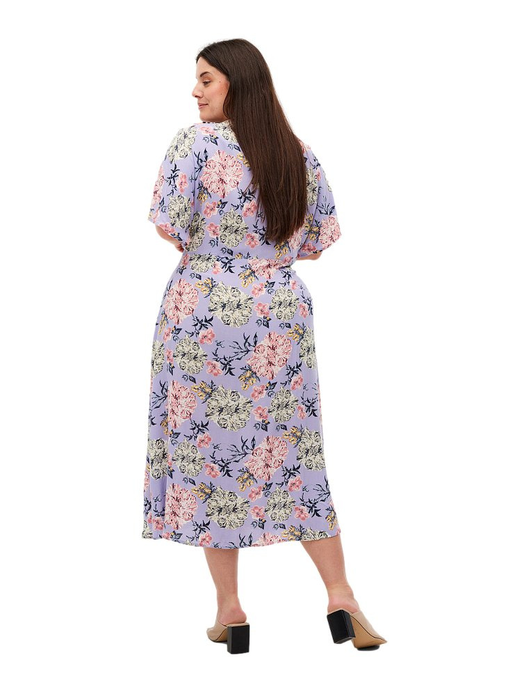 ZIZZI LETNIA LILIOWA SUKIENKA W KWIATY 036O ZIZZI LETNIA LILIOWA SUKIENKA W KWIATY 036O