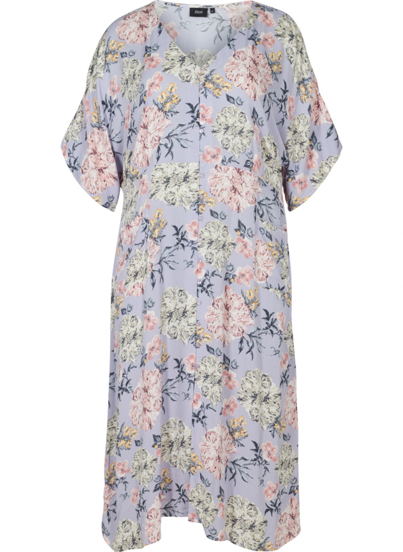 ZIZZI LETNIA LILIOWA SUKIENKA W KWIATY 036O ZIZZI LETNIA LILIOWA SUKIENKA W KWIATY 036O