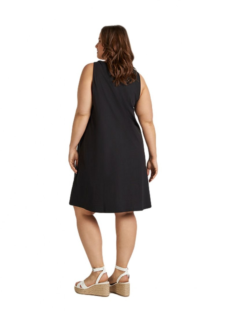 ZIZZI MODNA CZARNA SUKIENKA BAWEŁNA 021L ZIZZI MODNA CZARNA SUKIENKA BAWEŁNA 021L