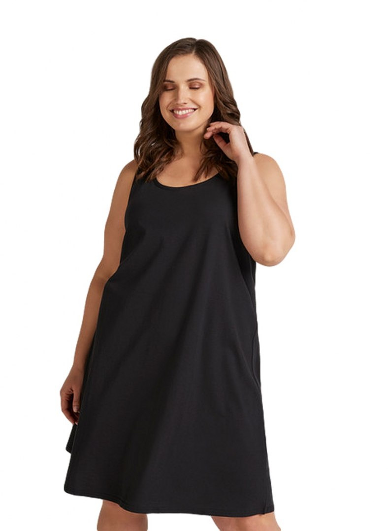 ZIZZI MODNA CZARNA SUKIENKA BAWEŁNA 021L ZIZZI MODNA CZARNA SUKIENKA BAWEŁNA 021L