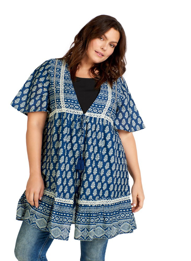 ZIZZI ŚWIETNE NIEBIESKI KIMONO CHWOSTY 902A ZIZZI ŚWIETNE NIEBIESKI KIMONO CHWOSTY 902A