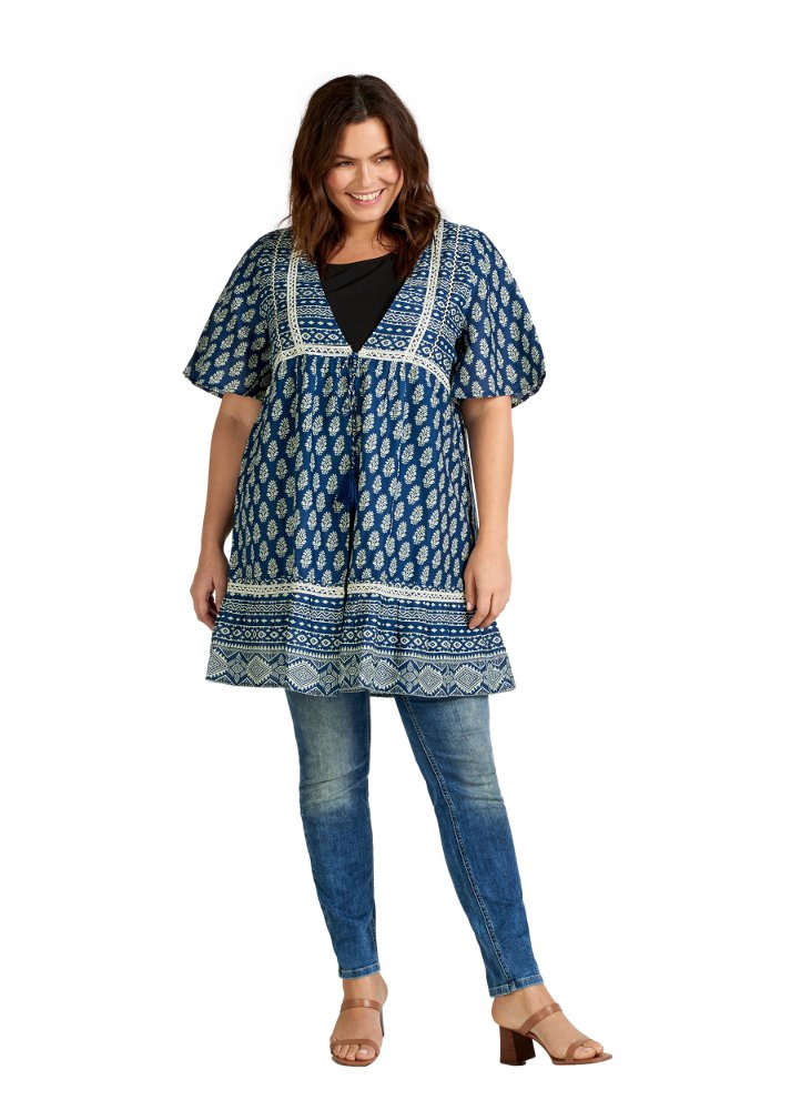 ZIZZI ŚWIETNE NIEBIESKI KIMONO CHWOSTY 902A ZIZZI ŚWIETNE NIEBIESKI KIMONO CHWOSTY 902A