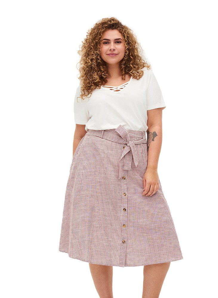 ZIZZI TRAPEZOWA SPÓDNICA PASKI 625B ZIZZI TRAPEZOWA SPÓDNICA PASKI 625B