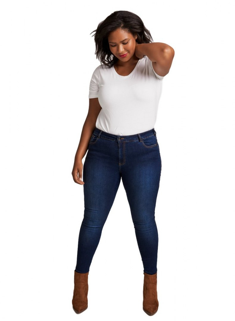 ZIZZI GRANATOWE JEANSY RURKI 003A ZIZZI GRANATOWE JEANSY RURKI 003A