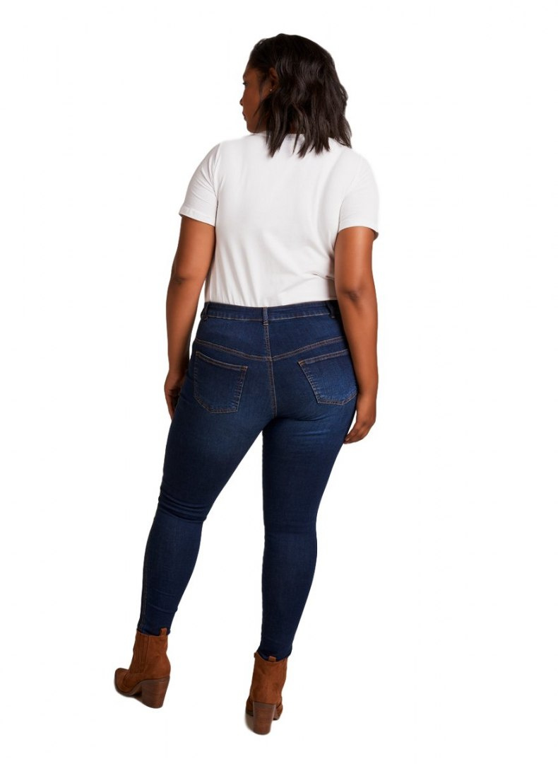 ZIZZI GRANATOWE JEANSY RURKI 003A ZIZZI GRANATOWE JEANSY RURKI 003A