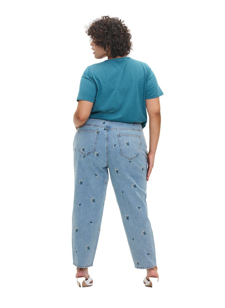 ZIZZI PRZECIERANE SPODNIE MOM KWIATY 802B ZIZZI PRZECIERANE SPODNIE MOM KWIATY 802B
