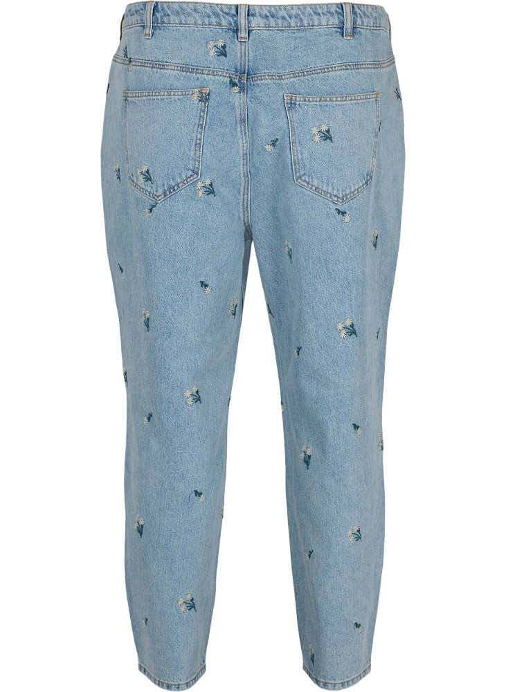 ZIZZI PRZECIERANE SPODNIE MOM KWIATY 802B ZIZZI PRZECIERANE SPODNIE MOM KWIATY 802B