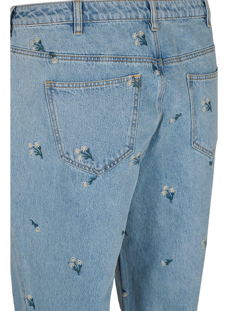 ZIZZI PRZECIERANE SPODNIE MOM KWIATY 802B ZIZZI PRZECIERANE SPODNIE MOM KWIATY 802B
