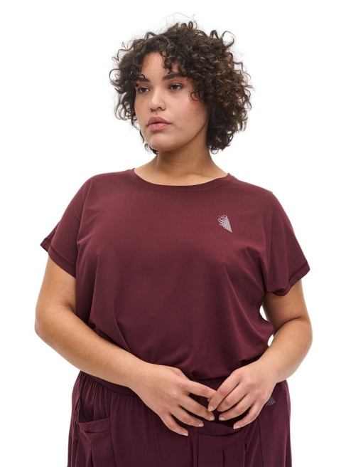 ZIZZI WYGODNY CIEMNO BORDOWY T-SHIRT 053A
