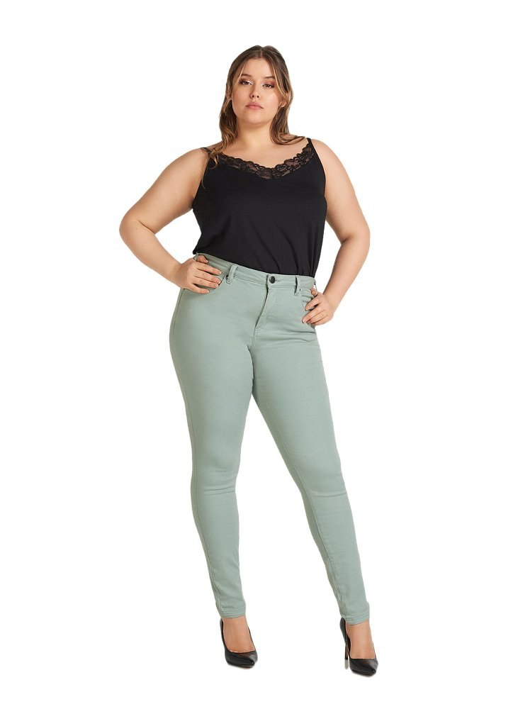 ZIZZI PISTACJOWE JEANSY RURKI 305L ZIZZI PISTACJOWE JEANSY RURKI 305L