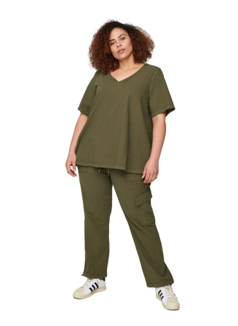 ZIZZI BAWEŁNIANE SPODNIE KHAKI 000S ZIZZI BAWEŁNIANE SPODNIE KHAKI 000S