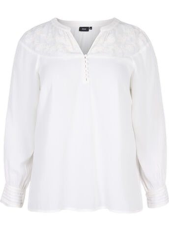 ZIZZI ELEGANCKA BLUZKA BIAŁA HAFTY 067A ZIZZI ELEGANCKA BLUZKA BIAŁA HAFTY 067A