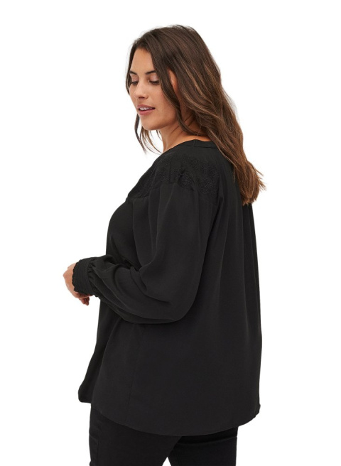ZIZZI ELEGANCKA BLUZKA CZARNA HAFTY 067A ZIZZI ELEGANCKA BLUZKA CZARNA HAFTY 067A
