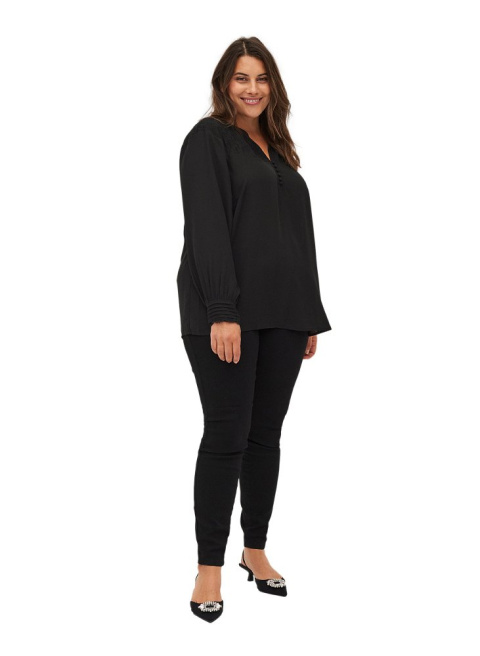 ZIZZI ELEGANCKA BLUZKA CZARNA HAFTY 067A ZIZZI ELEGANCKA BLUZKA CZARNA HAFTY 067A