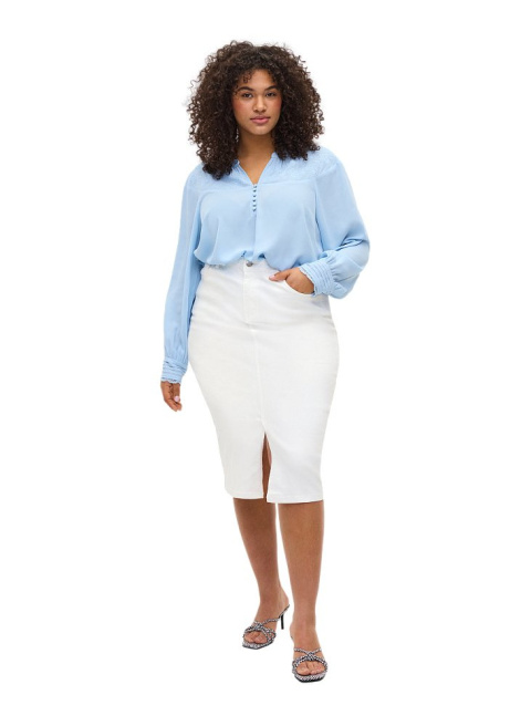 ZIZZI ELEGANCKA BLUZKA NIEBIESKA HAFTY 067A ZIZZI ELEGANCKA BLUZKA NIEBIESKA HAFTY 067A