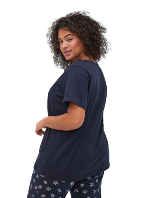 ZIZZI GRANATOWY T-SHIRT BLUZKA NADRUK 410V ZIZZI GRANATOWY T-SHIRT BLUZKA NADRUK 410V