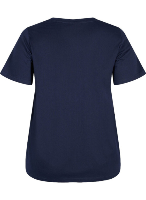 ZIZZI GRANATOWY T-SHIRT BLUZKA NADRUK 410V ZIZZI GRANATOWY T-SHIRT BLUZKA NADRUK 410V