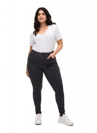 ZIZZI SLIM SPODNIE SZARE JEANSY N82 568A