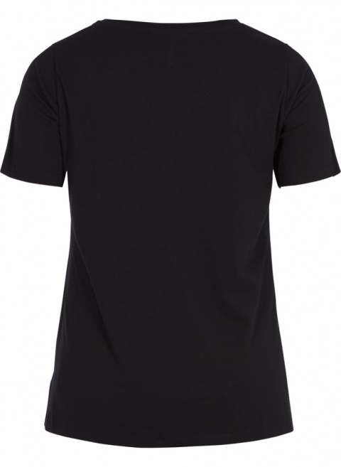 ZIZZI KLASYCZNY WYGODNY CZARNY T-SHIRT 010A