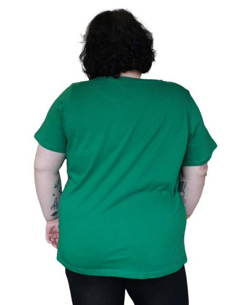 ZIZZI BLUZKA T-SHIRT NAPISY ZIELONA 148A