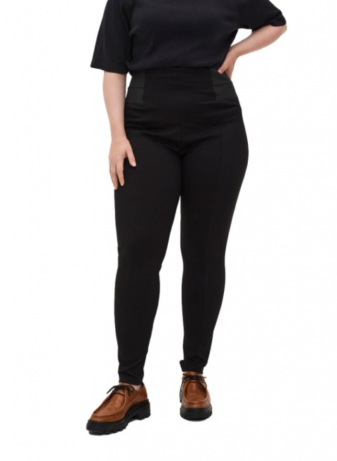 ZIZZI DZIANINOWE SPODNIE CUDOWNE CZARNE LEGGINSY 396G