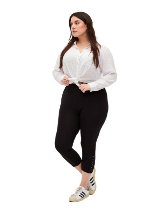 ZIZZI CZARNE LEGGINSY GUZIKI 3/4 011G