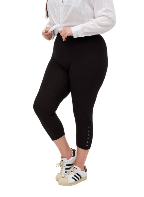 ZIZZI CZARNE LEGGINSY GUZIKI 3/4 011G