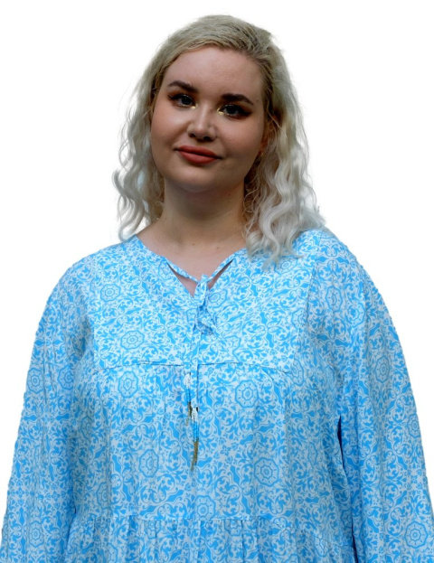 THEA LETNIA BŁĘKITNA SUKIENKA WZÓR TH01 THEA LETNIA BŁĘKITNA SUKIENKA WZÓR TH01