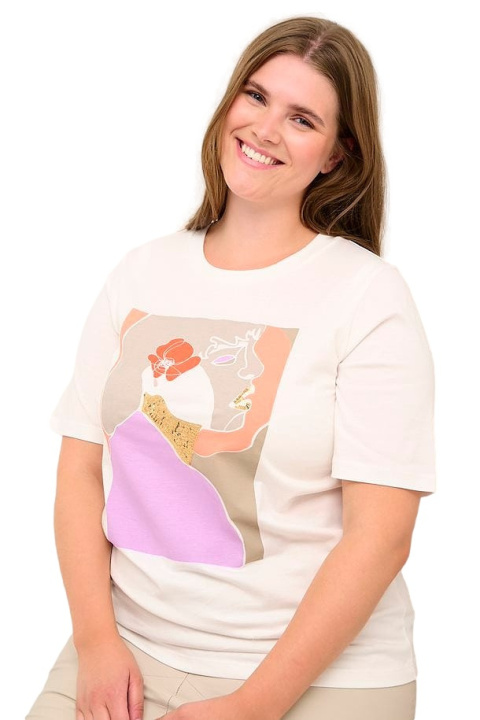 KAFFE BIAŁY T-SHIRT NADRUK K386 KAFFE BIAŁY T-SHIRT NADRUK K386