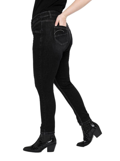 SHEEGO CZARNE JEANSY WYSOKI STAN SHORT SH80