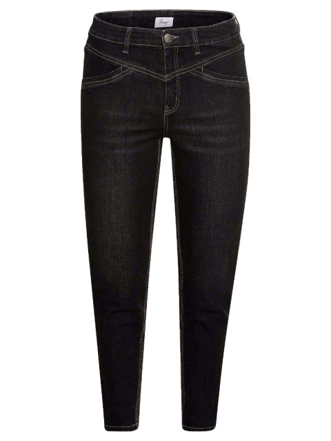 SHEEGO CZARNE JEANSY WYSOKI STAN SHORT SH80