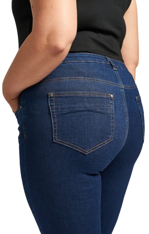 ADIA SPODNIE JEANSY RURKI CIEMNY NIEBIESKI A155