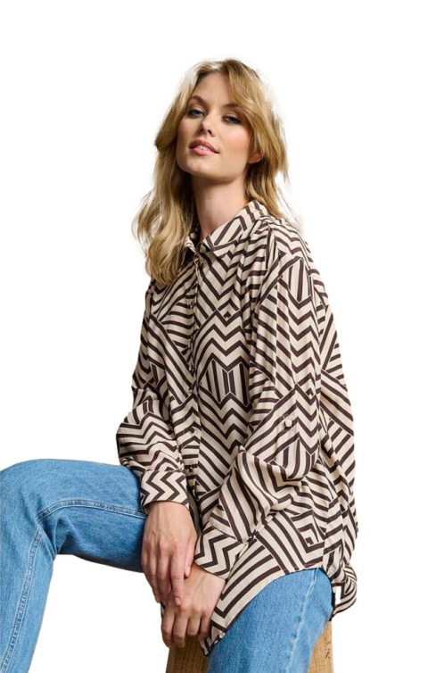 SHIRTMAKER BIAŁA KOSZULA NADRUK S680W SHIRTMAKER BIAŁA KOSZULA NADRUK S680W