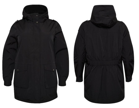 KAFFE CIEPŁA CZARNA KURTKA PARKA KAPTUR K602 KAFFE CIEPŁA CZARNA KURTKA PARKA KAPTUR K602