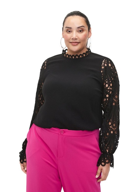 ZIZZI ELEGANCKA BLUZKA CZARNA HAFT 176A ZIZZI ELEGANCKA BLUZKA CZARNA HAFT 176A