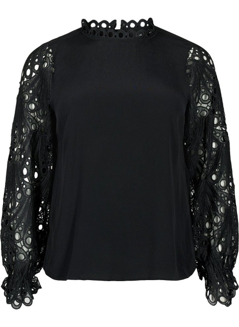 ZIZZI ELEGANCKA BLUZKA CZARNA HAFT 176A ZIZZI ELEGANCKA BLUZKA CZARNA HAFT 176A