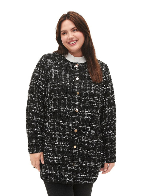 ZIZZI KURTKA PŁASZCZYK CZARNA BOUCLE 019A ZIZZI KURTKA PŁASZCZYK CZARNA BOUCLE 019A