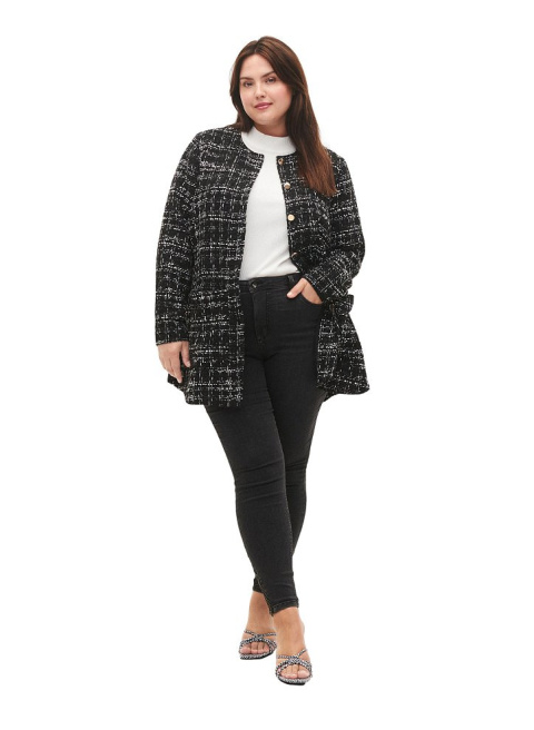 ZIZZI KURTKA PŁASZCZYK CZARNA BOUCLE 019A ZIZZI KURTKA PŁASZCZYK CZARNA BOUCLE 019A