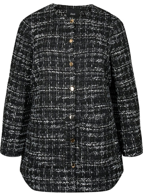 ZIZZI KURTKA PŁASZCZYK CZARNA BOUCLE 019A ZIZZI KURTKA PŁASZCZYK CZARNA BOUCLE 019A