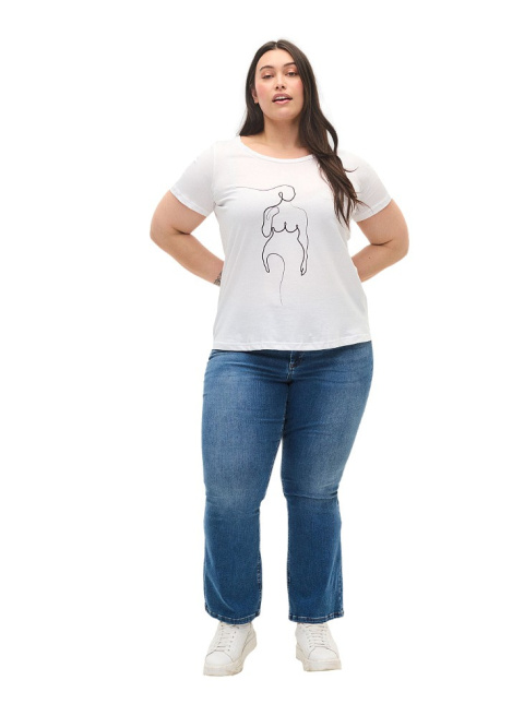 ZIZZI UROCZY BIAŁY T-SHIRT Z NADRUKIEM 119A ZIZZI UROCZY BIAŁY T-SHIRT Z NADRUKIEM 119A