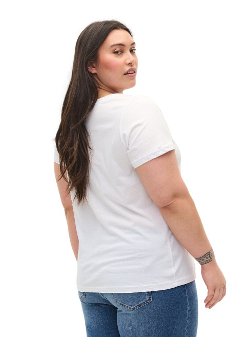 ZIZZI UROCZY BIAŁY T-SHIRT Z NADRUKIEM 119A ZIZZI UROCZY BIAŁY T-SHIRT Z NADRUKIEM 119A