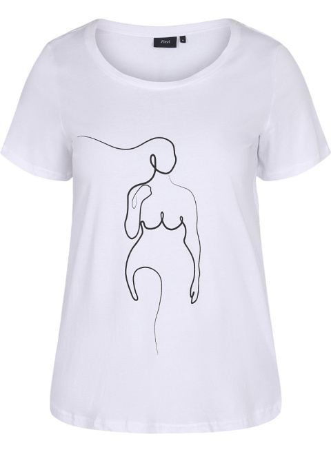 ZIZZI UROCZY BIAŁY T-SHIRT Z NADRUKIEM 119A ZIZZI UROCZY BIAŁY T-SHIRT Z NADRUKIEM 119A