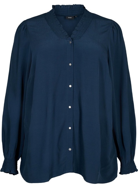 ZIZZI ELEGANCKA GRANATOWA BLUZKA DETALE 212A