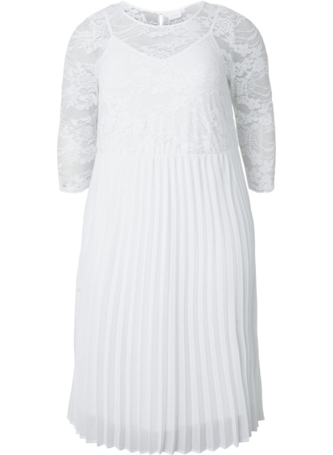 ZIZZI ELEGANCKA BIAŁA SUKIENKA KORONKA 902A ZIZZI ELEGANCKA BIAŁA SUKIENKA KORONKA 902A