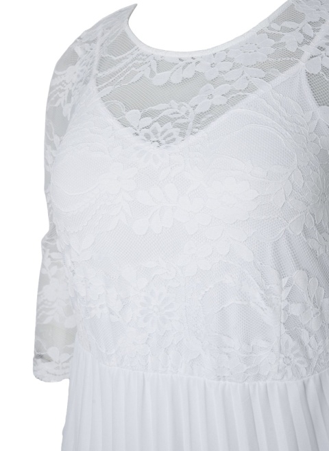 ZIZZI ELEGANCKA BIAŁA SUKIENKA KORONKA 902A ZIZZI ELEGANCKA BIAŁA SUKIENKA KORONKA 902A