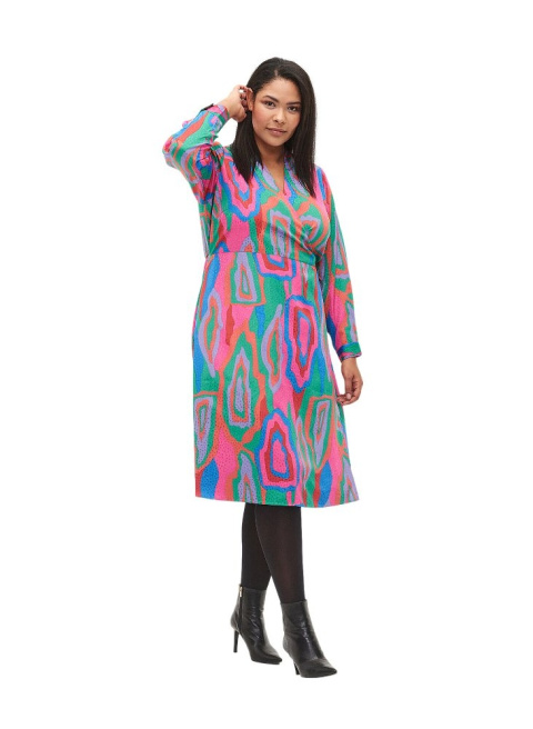 ZIZZI ELEGANCKA KOPERTOWA SUKIENKA MULTIKOLOR 118A ZIZZI ELEGANCKA KOPERTOWA SUKIENKA MULTIKOLOR 118A