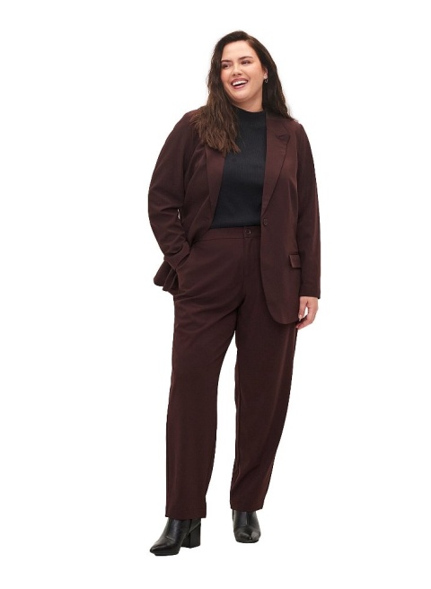ZIZZI ELEGANCKIE SPODNIE PROSTA NOGAWKA BURGUND 000D ZIZZI ELEGANCKIE SPODNIE PROSTA NOGAWKA BURGUND 000D